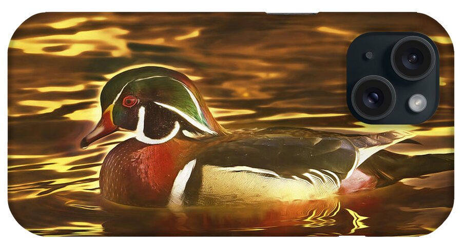 Animal iPhone Case featuring the photograph Swimming in a Sea of Gold by Brian Cross