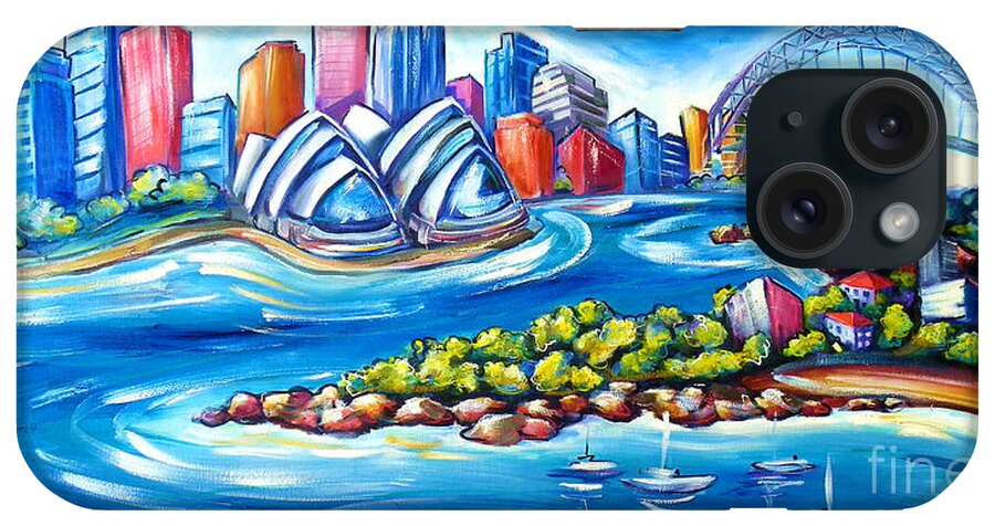 Sydney iPhone Case featuring the painting Sydney Harbour by Deb Broughton
