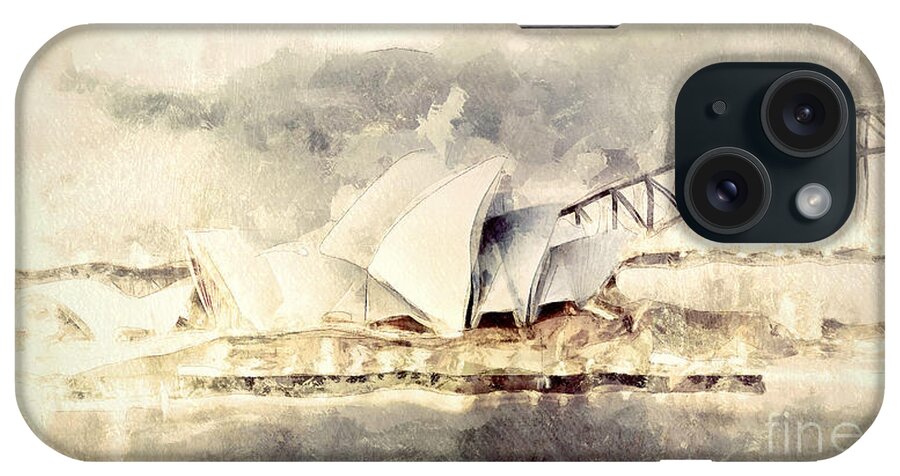House iPhone Case featuring the painting Sydney Opera House by Shanina Conway