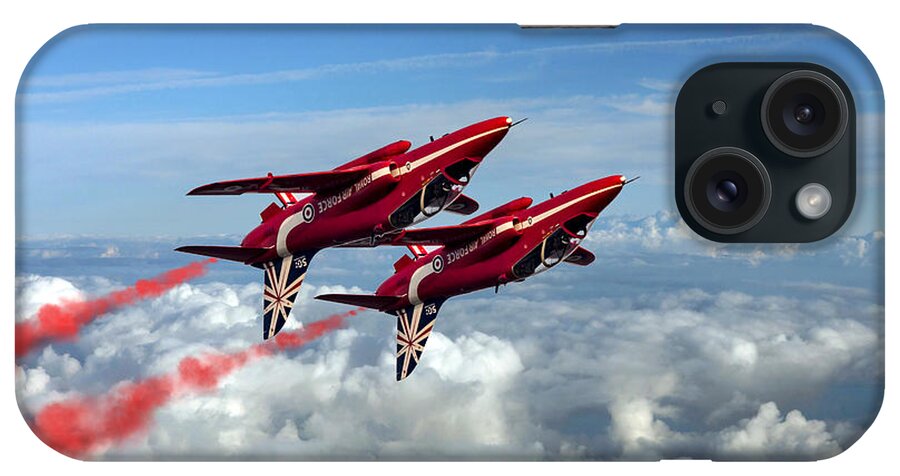 Red Arrows iPhone Case featuring the digital art Synchro Pair by Airpower Art