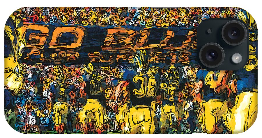 University Of Michigan iPhone Case featuring the painting Take the Field by John Farr