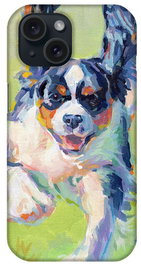 Cavalier King Charles Spaniel iPhone Case featuring the painting Taking Flight by Kimberly Santini