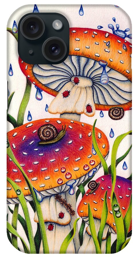Colored Pencil iPhone Case featuring the painting Taking Shelter by Lori Sutherland