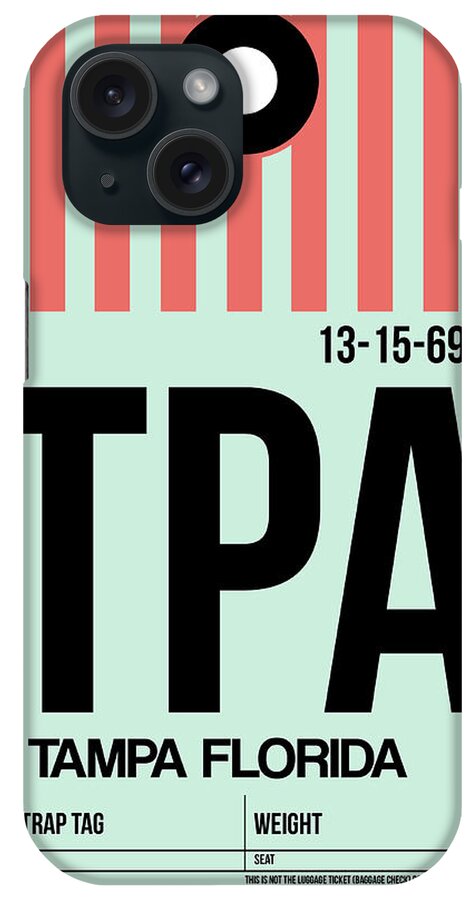 Tampa iPhone Case featuring the digital art Tampa Airport Poster by Naxart Studio