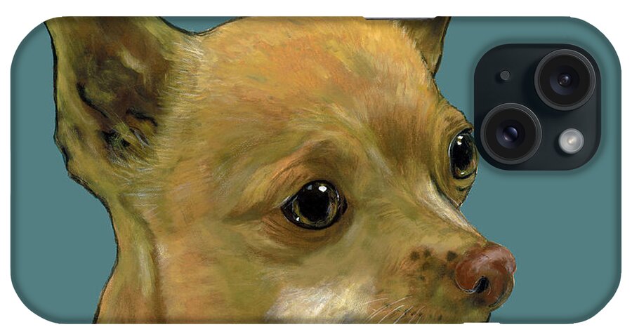 Chihuahua iPhone Case featuring the painting Tan Chihuahua by Dale Moses
