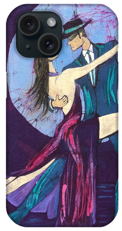 Tango Dancers iPhone Case featuring the tapestry - textile Tango Dancers by Kay Shaffer