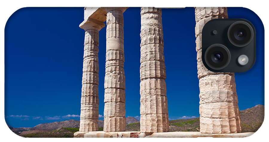Temple iPhone Case featuring the photograph Temple of Poseidon at Sounion by Brad Brizek