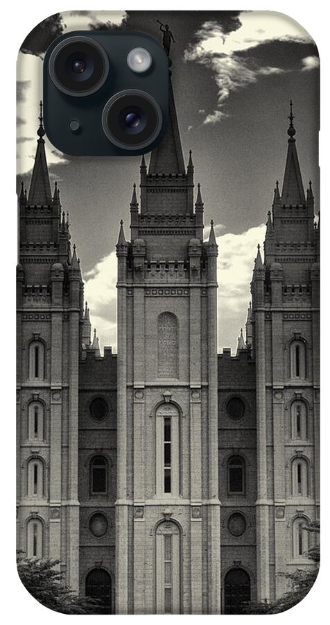 Joshua House Photography iPhone Case featuring the photograph Temple Square Black and White by Joshua House