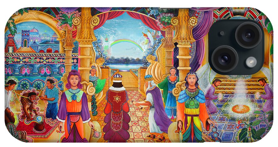 Pablo Amaringo iPhone Case featuring the painting Templo Sacrosanto by Pablo Amaringo