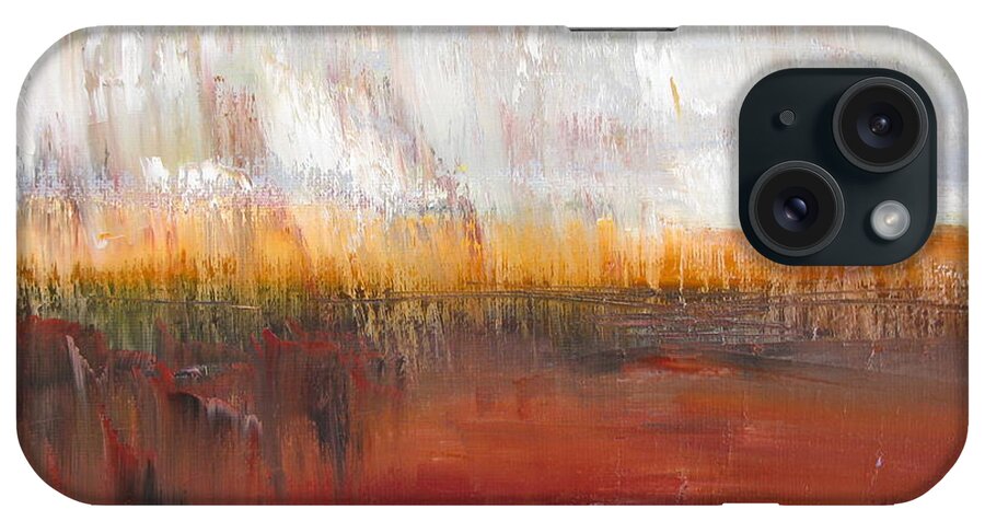 Abstract iPhone Case featuring the painting Temptation by Kathy Stiber