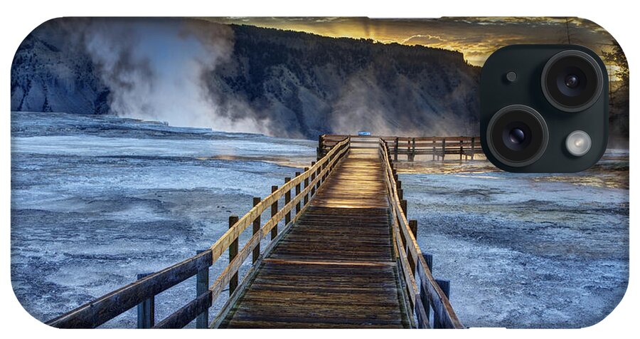 Yellowstone National Park iPhone Case featuring the photograph Terrace Boardwalk by Mark Kiver