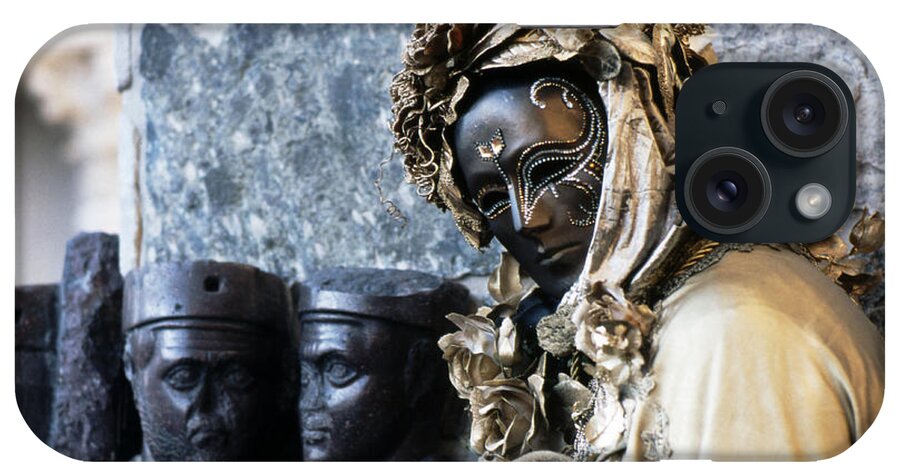 Venezia iPhone Case featuring the photograph Tetrachi and dark Mask by Riccardo Mottola