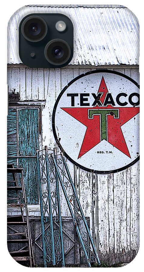 Texaco Canvas Print iPhone Case featuring the photograph Texaco Times Past by Lucy VanSwearingen