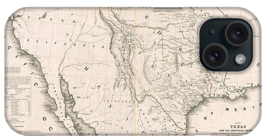 Texas And California iPhone Case featuring the painting Texas and California 1846 by Willima H Emory
