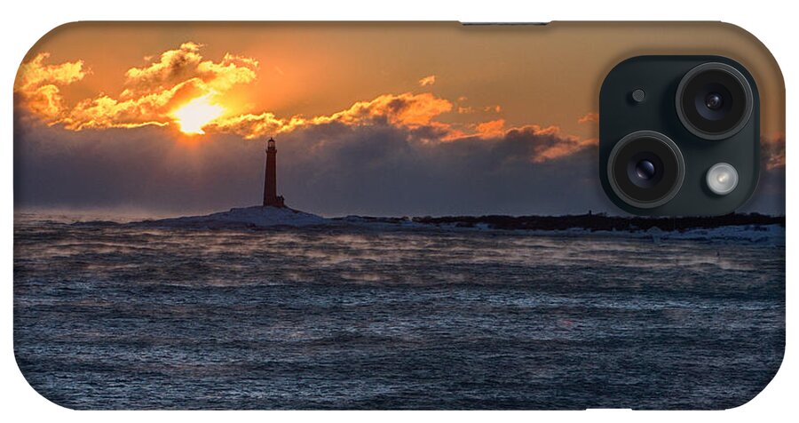 Gloucester iPhone Case featuring the photograph Thacher Island lighthouse morning dawn by Jeff Folger