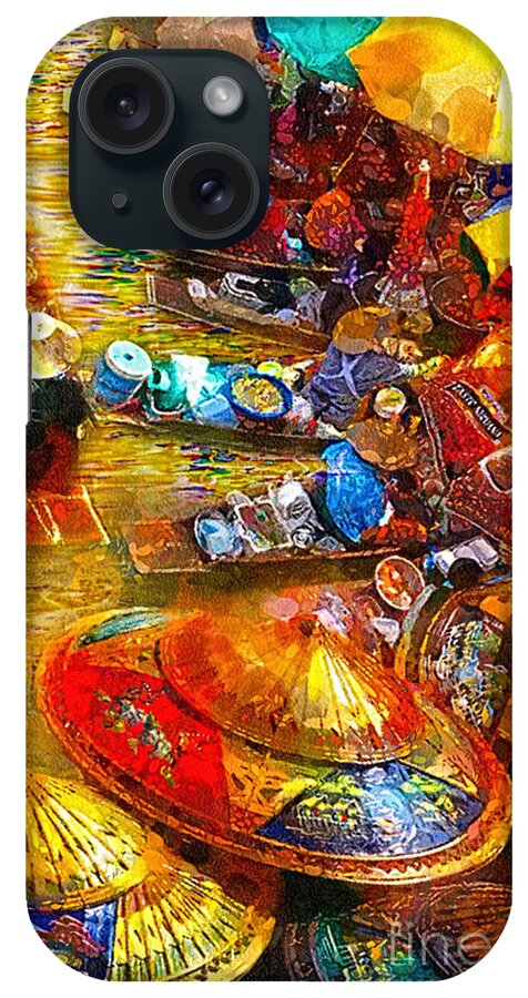 Thai Market Day iPhone Case featuring the painting Thai Market Day by Mo T