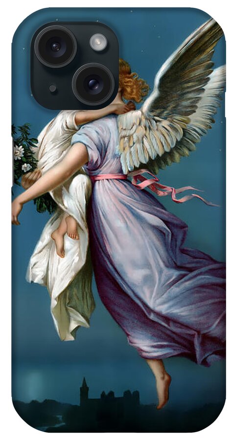 Vintage Poster iPhone Case featuring the painting The Angel of Peace by Terry Reynoldson