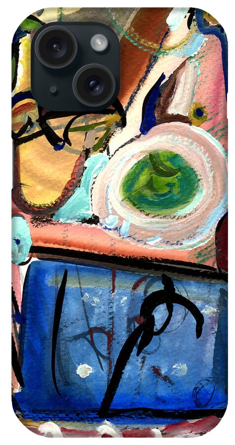 Abstract Art iPhone Case featuring the painting The Aquarium by Stephen Lucas