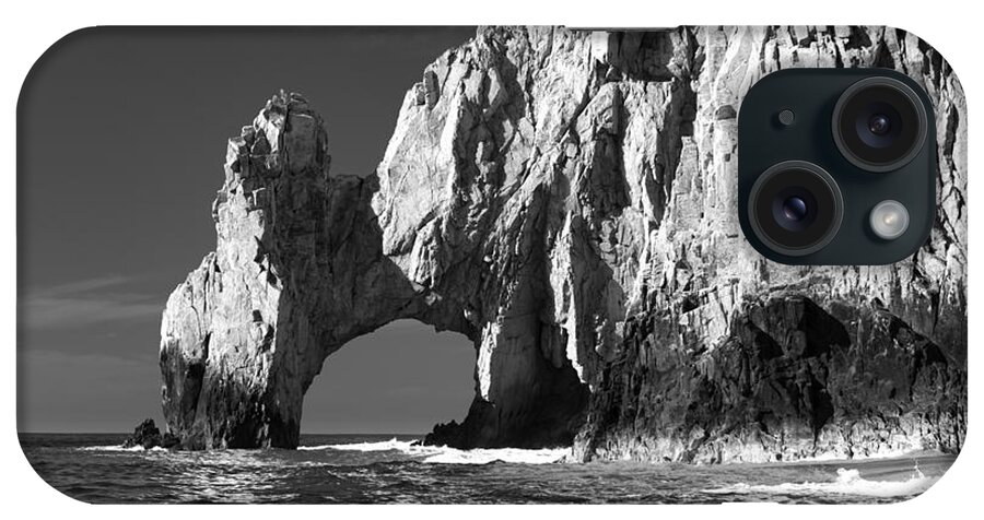 Los Cabos iPhone Case featuring the photograph The Arch Cabo San Lucas in Black and White by Sebastian Musial