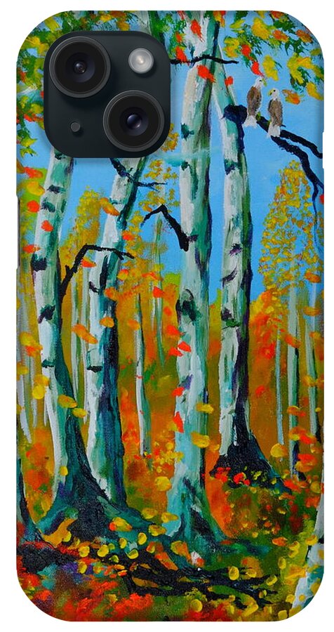 Aspen Trees Canvas Prints iPhone Case featuring the painting The Aspens by Cheryl Nancy Ann Gordon