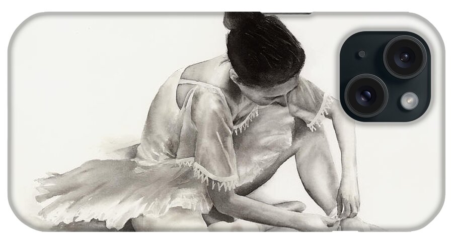 Dancer iPhone Case featuring the painting The Ballet Dancer by Hailey E Herrera