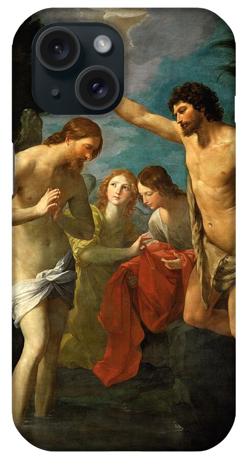 Guido Reni iPhone Case featuring the painting The Baptism of Christ by Guido Reni