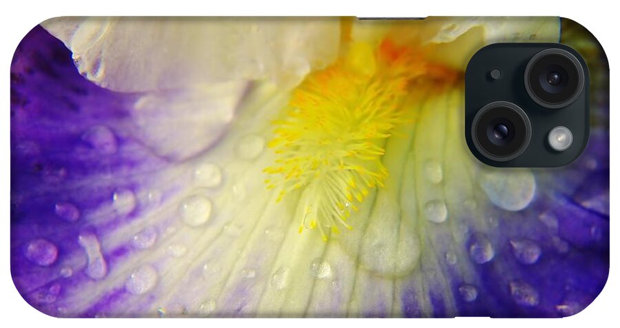 Flowers iPhone Case featuring the photograph The beauty of a wet Iris by Jeff Swan