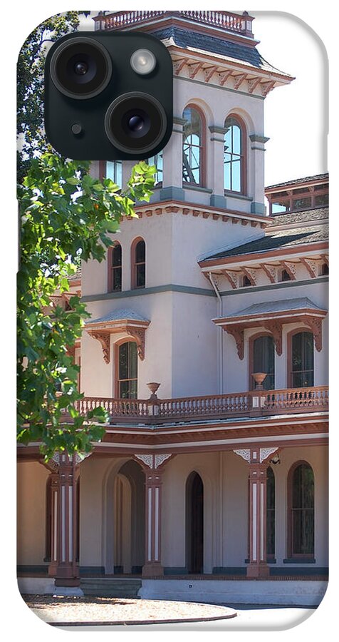 Bidwell Mansion Chico Ca Mansions Historic Houses California Parks Preserved Widows Peak Balcony iPhone Case featuring the photograph The Bidwell Mansion by Holly Blunkall