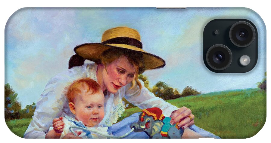Mother iPhone Case featuring the painting The Birthday Gift by Jean Hildebrant