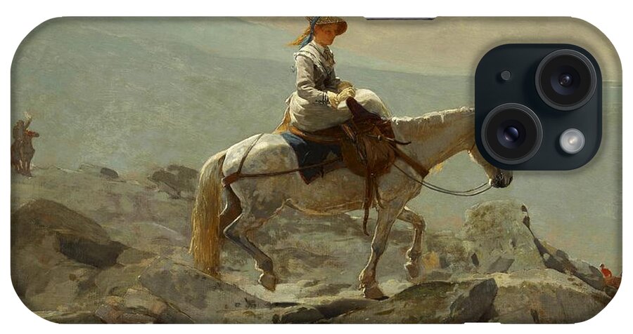 The Bridle Path iPhone Case featuring the painting The Bridle Path.White Mountains by Winslow Homer