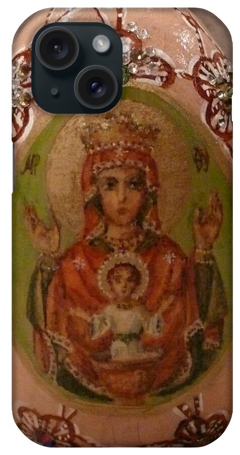 Pysanki iPhone Case featuring the mixed media The Christ Child by Svetlana Jenkins