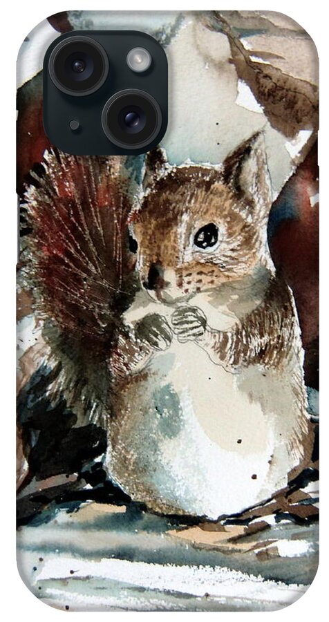 Squirrel iPhone Case featuring the painting The Christmas Sweet by Mindy Newman