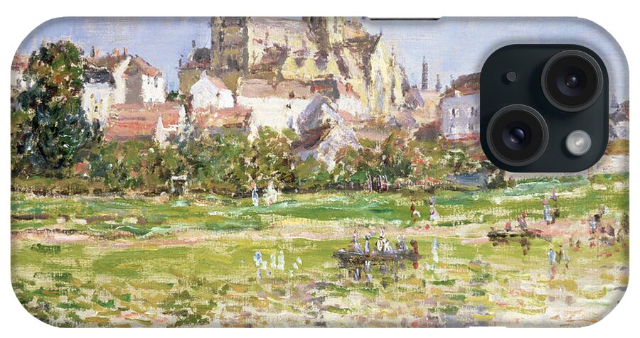 Claude Monet iPhone Case featuring the painting The Church At Vetheuil, 1880 by Claude Monet