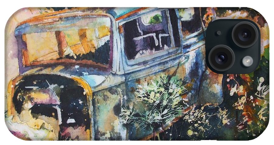 Studebaker iPhone Case featuring the painting The Courting Car by Carol Losinski Naylor