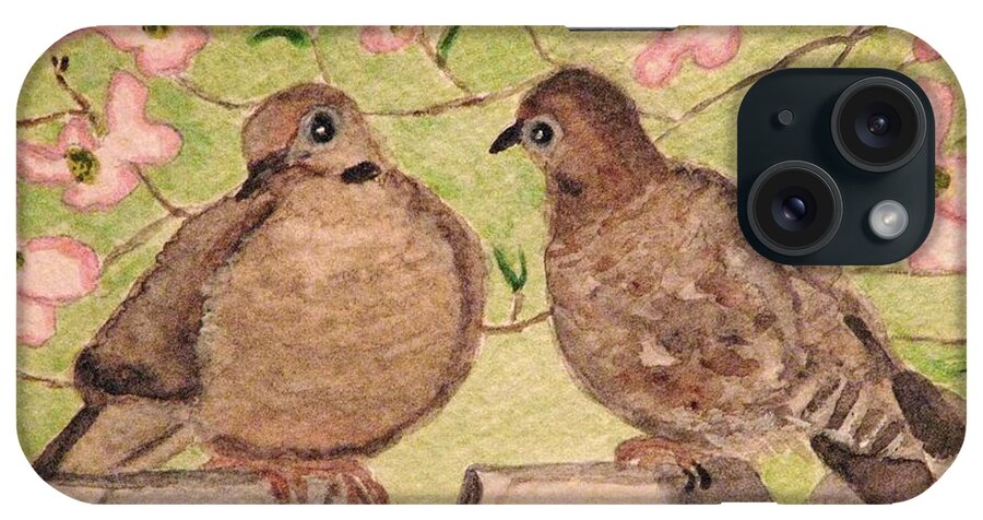 Mourning Doves iPhone Case featuring the painting The Courtship by Angela Davies