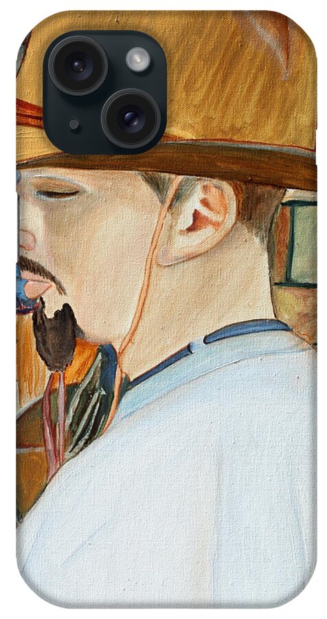  iPhone Case featuring the painting The Cowboy by Pilar Martinez-Byrne