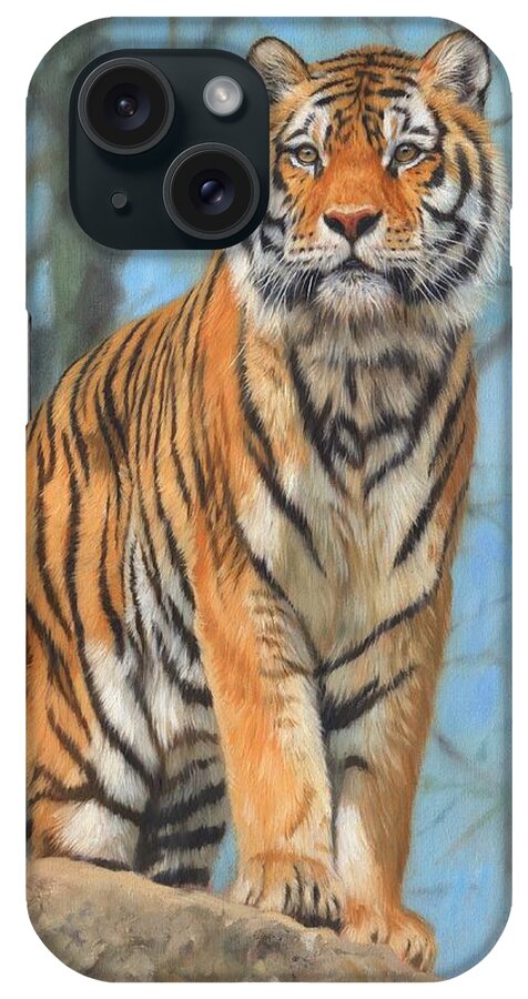 Siberian Tiger iPhone Case featuring the painting The Dartmoor Tiger by David Stribbling