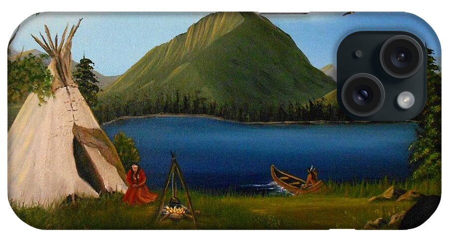 Landscape iPhone Case featuring the painting Dawn of Tohidu by Sheri Keith