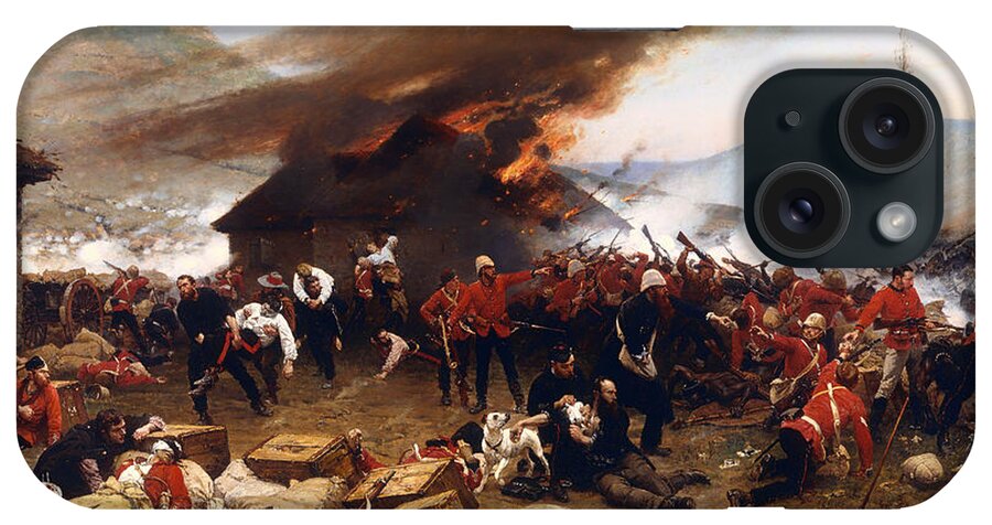 Painting iPhone Case featuring the painting The Defence of Rorke's Drift 1879 by Mountain Dreams