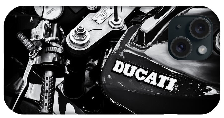Ducati iPhone Case featuring the photograph The Desmo Monochrome by Tim Gainey
