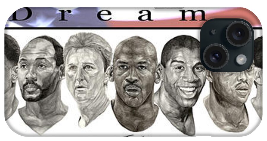 The Dream Team iPhone Case featuring the painting the Dream Team by Tamir Barkan