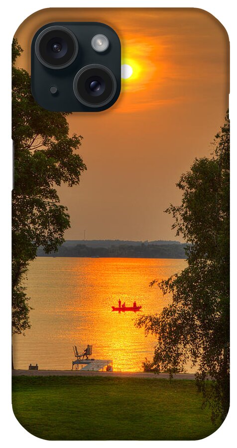 At The Lake iPhone Case featuring the photograph The End of a Perfect Day by Wayne Moran