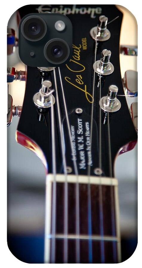 The Epiphone Les Paul Guitars iPhone Case featuring the photograph The Epiphone Les Paul Guitar by David Patterson