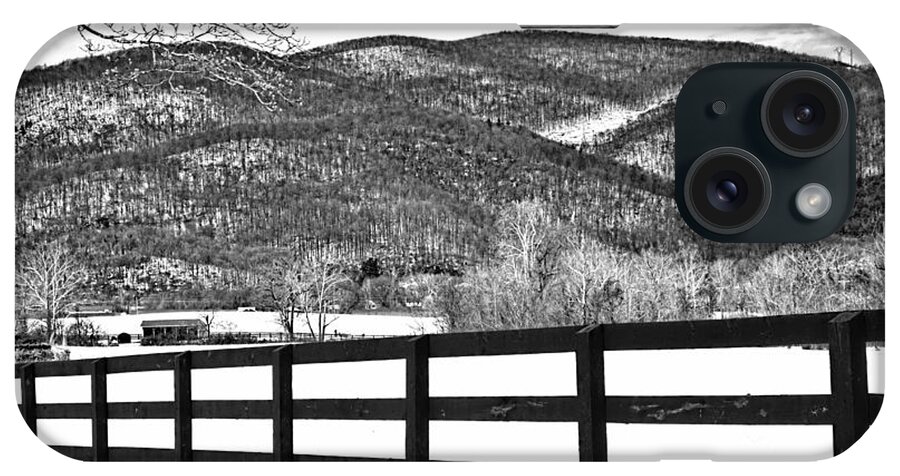 The Fenceline B W iPhone Case featuring the photograph The Fenceline B W by Jemmy Archer