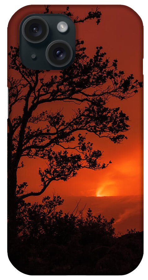 Tree iPhone Case featuring the photograph The Glow Of Pele Shines Through Clouds by Carl Johnson