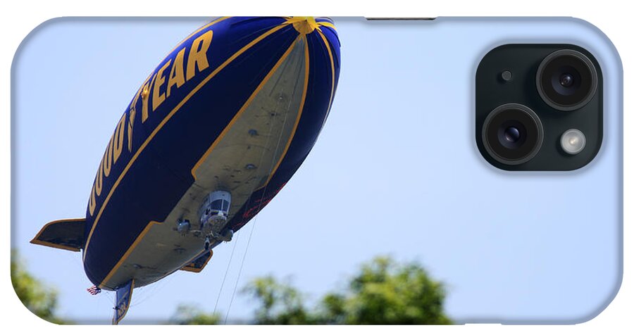 Goodyear iPhone Case featuring the photograph The Goodyear Blimp N3A by David Dufresne