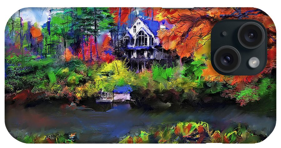 North Carolina Art Paintings iPhone Case featuring the painting The House At Highlands by Ted Azriel