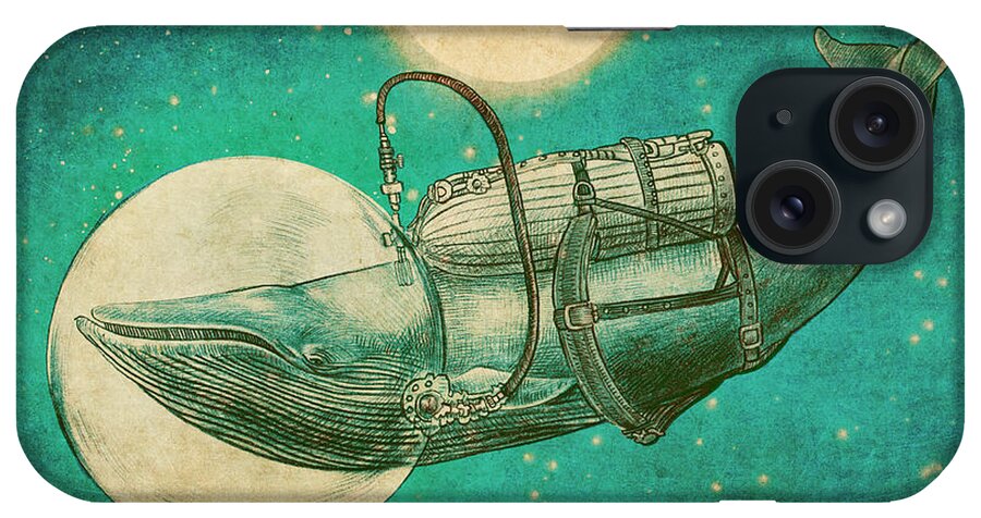 Whale iPhone Case featuring the drawing The Journey by Eric Fan