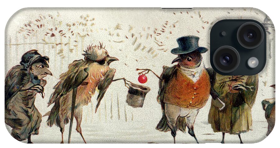 Winter iPhone Case featuring the painting The Kindly Robin by Castell Brothers