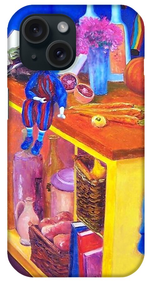 Kitchen iPhone Case featuring the painting The kitchen bench by Jan Matson